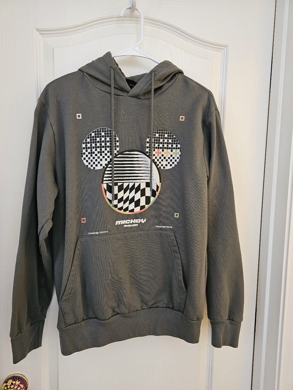 Disney Mickey Mouse Graphic Hoodie - Olive with Multicolor Accents